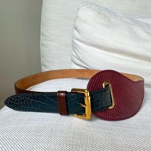ETRO Milano Leather Belt, Size 90cm/36"